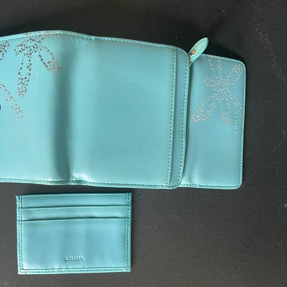 Lodis Sky Blue Silver Trifold Wallet - Picture 4 of 4